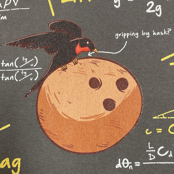 Graphic Tee Shirt with Airspeed Velocity of Unladen Sparrow Size M - Picture 6 of 6